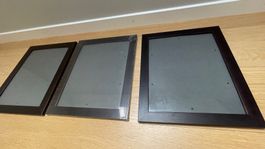 Lot de 3 cadres photo 24 × 30 cm brun wengé, dont 1 neuf