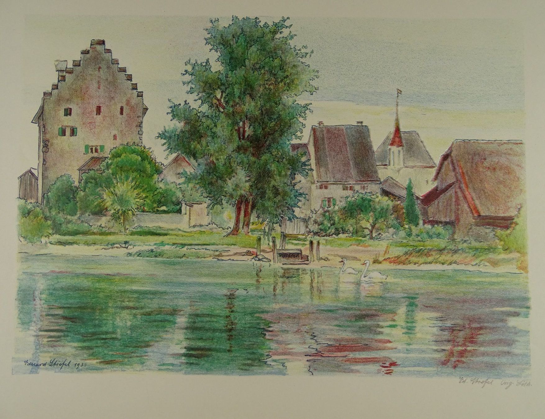 Incisioni: GREIFENSEE, LITHOGRAPHIE 1938 – Usato da Grüningen venduto da Kartensammler