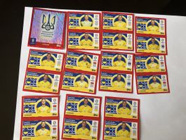 Top Topps Sammelkarten Ukraine Fussball 2024 Sticker-Set