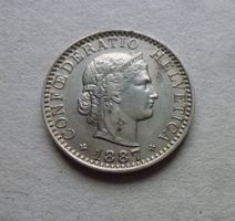 20 Rappen 1887, gute Erhaltung