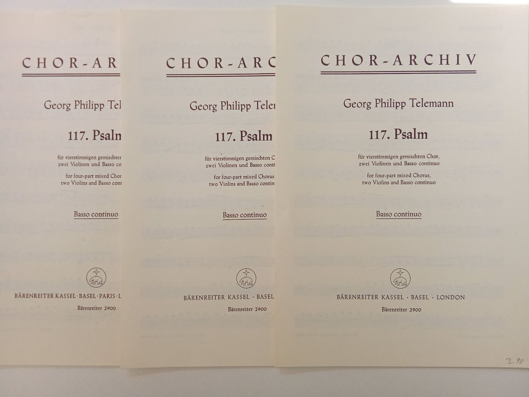Bücher: Telemann: 117. Psalm, Aufführungsmaterial – Gebraucht aus Bilten von Bora3 8