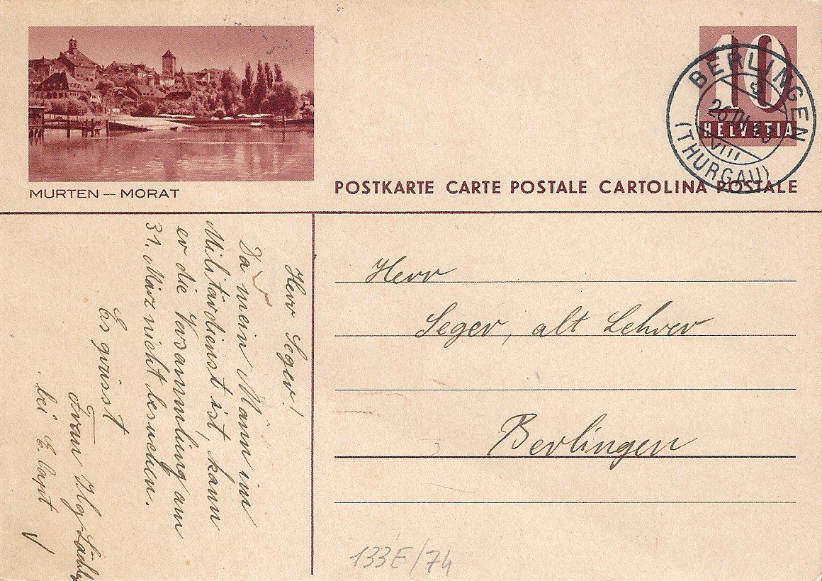 Tutti i francobolli: Carte postale  [MORAT] – Usato da Belmont-Lausanne venduto da ZarRomanoff