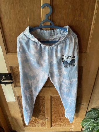 Weiss Blaue Marmor Hose