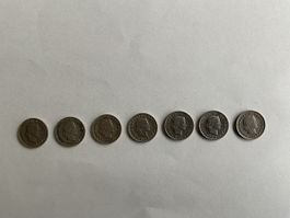 5 Rappen Münze Jg 1940/1942/1943/1944/946/1947/1949