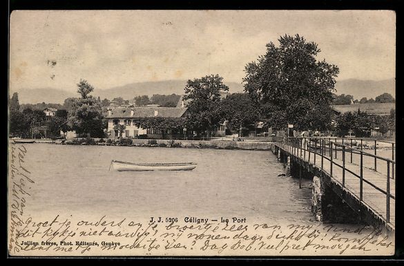 Cartoline postali: AK Céligny, Le port, Boot – Usato da Berlin venduto da bartko-reher