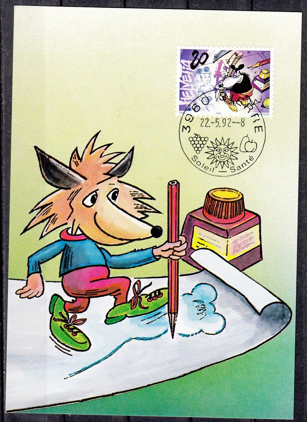 Alle Briefmarken: 3 Maximumkarten Mit Sondermarken Comics 1992 – Gebraucht aus Herrliberg von Lfrifda 1