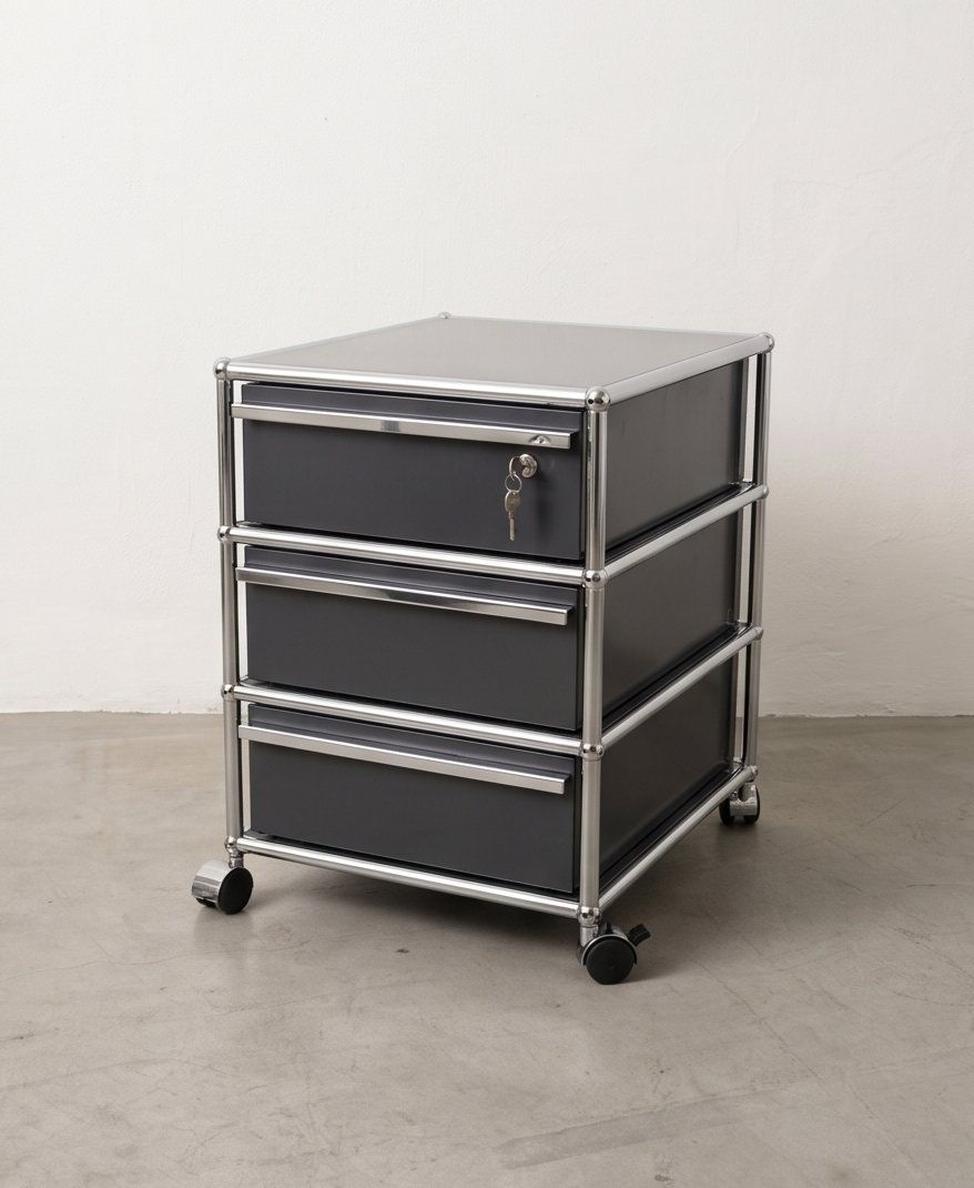 USM Eléments de bureau: USM Haller Rollcontainer, anthrazitgrau, abschliessbar – D'occasion à Möhlin par Pas_kye3 1