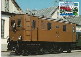Rhätische Bahn, Lokomotive, Philatelie, Maximumkarte