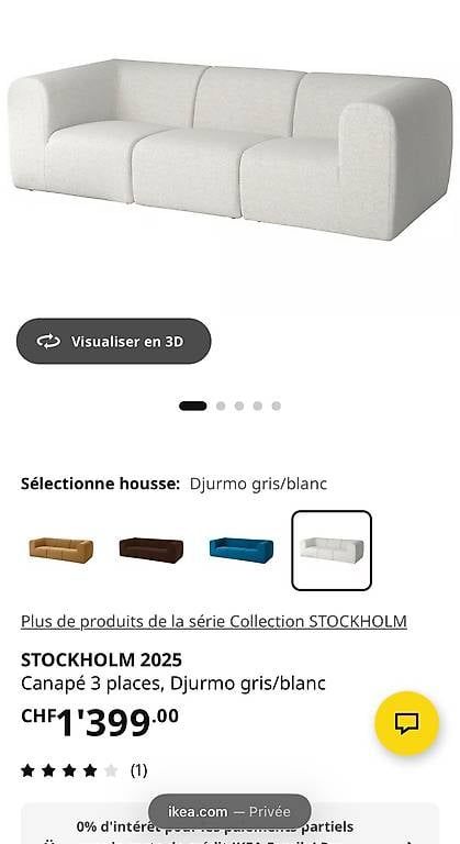 Divani: CANAPÉ 3 places STOCKHOLM – Usato da Genève venduto da gua_9bpv 4