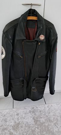 Schwarze Lederjacke, Indian Motorrad, Grösse M - Top!