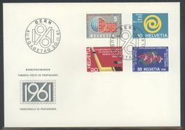 1961, FDC, Werbe- ud Gedenkmarken (Nr. 375–378) (2)
