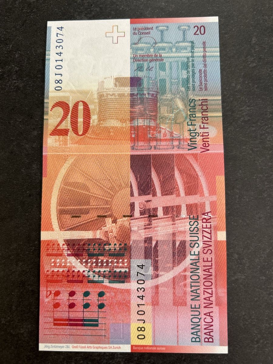 Banconote: Highlight 20 Franken Note ungefaltet – Usato da Büttikon AG venduto da Rcook 1