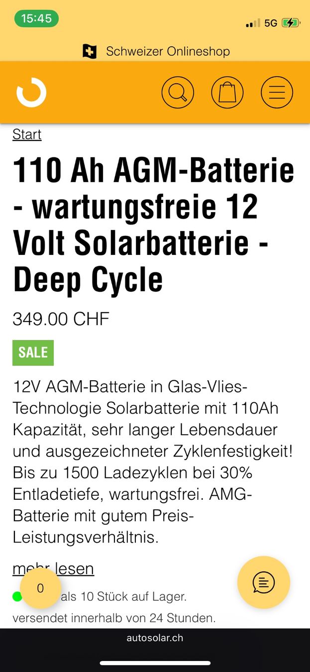 Batterie: AGM Autobatterie / 110 AH – Usato da Bern venduto da Hippiekuss 1