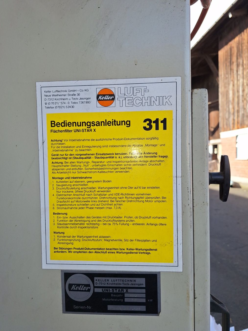 Tutte le macchine: Absaugung Keller Lufttechnik UNI-STAR X – Usato da Rotkreuz venduto da kuhncre 7