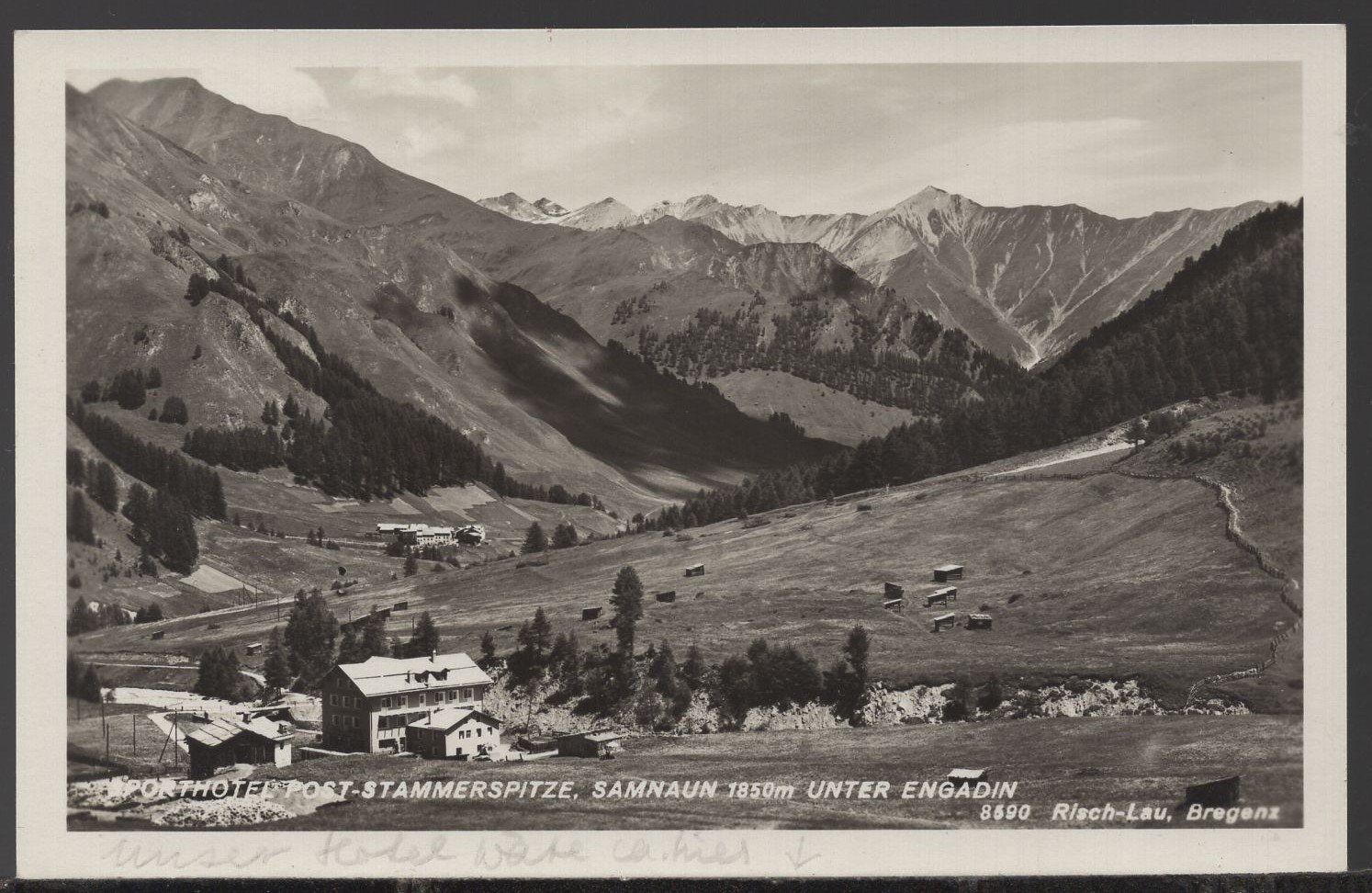 Ansichtskarten: Sporthotel  Post Stammerspitze  Samnaun unter Engadin – Gebraucht aus Aarau von kufi44