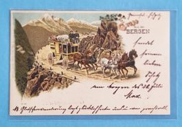 Passtrasse - Postkutsche - Post Grimsel-Hospiz - 1896 !!!!