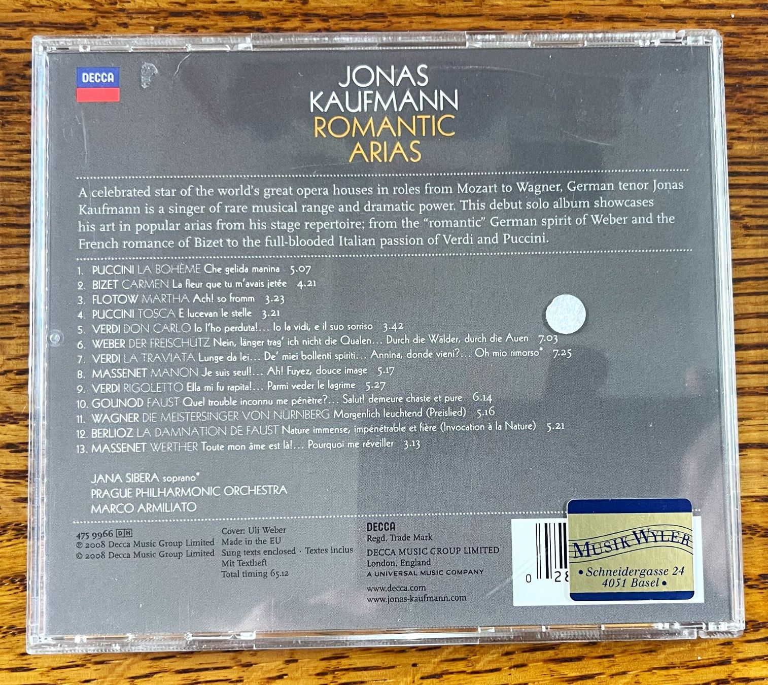 CDs: Jonas Kaufmann: Romantic Arias CD – Gebraucht aus Oftringen von Vucki 1