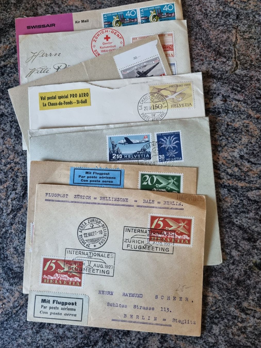 Tutti i francobolli: 8 CH Flugpost Briefe ab 1927 – Usato da Gümligen venduto da Geniusbuy