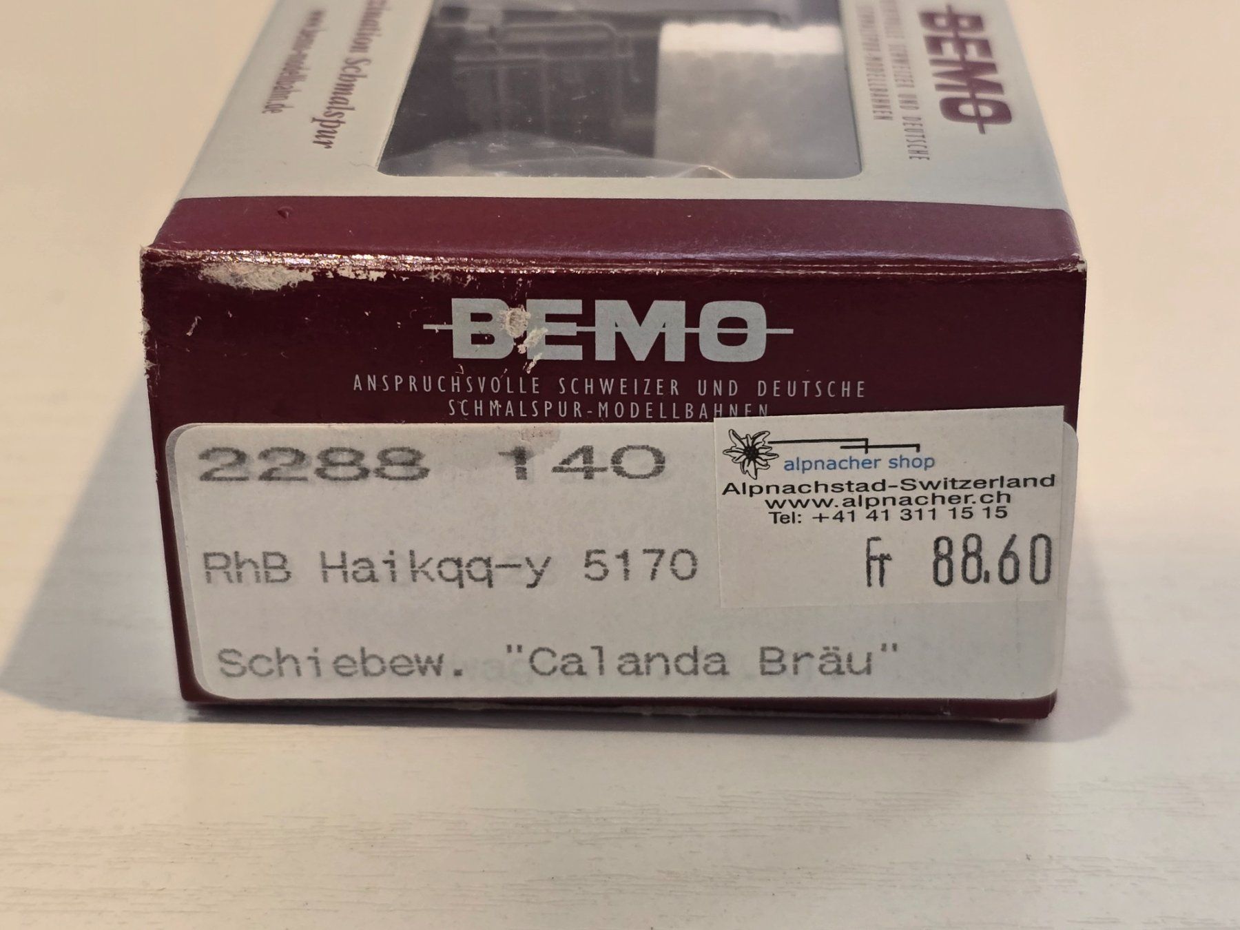 Bemo Modellini di ferrovie: Bemo, 2288140, RhB, Schiebewandwagen, Calanda Bräu, Neu – Nuovo e nell'imballaggio originale da Kloten venduto da Nicola2 1