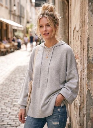 Wunderschöner Kapuzenpullover 100% Wolle   von ANGOOR Gr.38