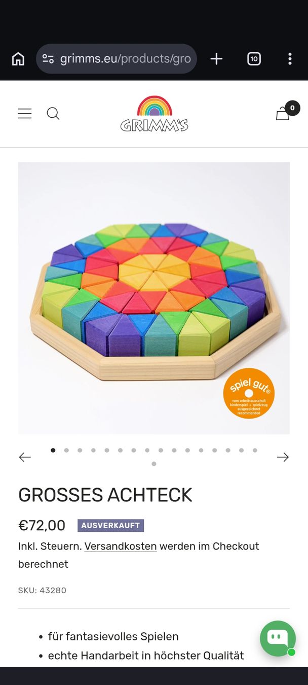 Giocattoli: Grosses Holzachteck, vermutlich von Grimm's – Usato da Buchberg venduto da jfcors 3