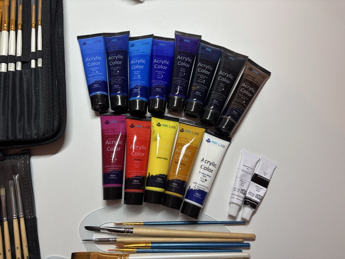 Farben: Leinwände, Pinsel & Acrylfarbe – Neu (gemäss Beschreibung) aus Lömmenschwil von pv_cr 3