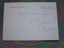 HANS PETER TSCHUDI ALT BUNDESRAT CH AUTOGRAMMKARTE ANTIK