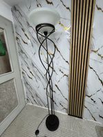 Stehlampe Metall weiss Glas Schirm 