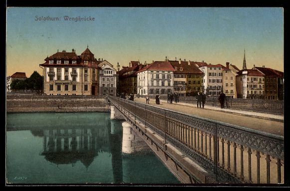 Cartoline postali: AK Solothurn, Wengibrücke, 1911 – Usato da Berlin venduto da bartko-reher