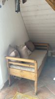 Antikes Tagesbett Holzliege Tannenholz
