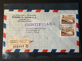 R-Luftpost Brief 1955 von Equador nach St. Gallen