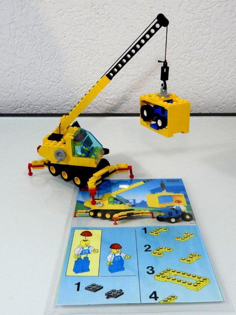 Lego Baukästen: LEGO 6352 GELBER PNEU KRAN MIT CONTAINER – Gebraucht aus Turbenthal von Ddanuh