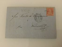 1868,  Stab Kazis Faltbrief m. Inhalt via Chur - Wädenswyl
