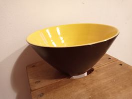 vintage gelbe Salatschüssel Schüssel 24cm