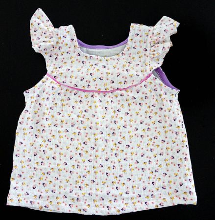 Bluse aus Musselin mit Blumen - 110 NEU