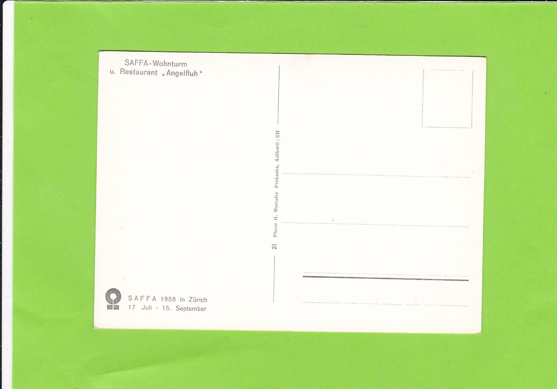 Cartoline postali: SAFFA-Wohnturm – Usato da St. Peterzell venduto da neckertal 1