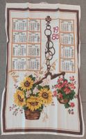 Vintage Küchenhandtuch mit Kalender-Design aus 1985