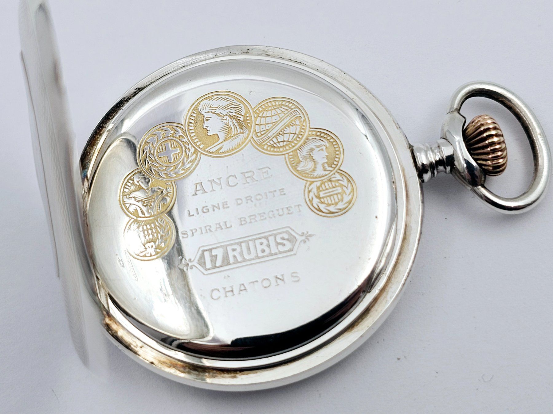 Uhren: Antike Savonette Taschenuhr 935 Silber – Gebraucht aus Bassersdorf von AnkerWatch 1