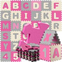 Puzzlematte 86-tlg, pink/grau/weiss