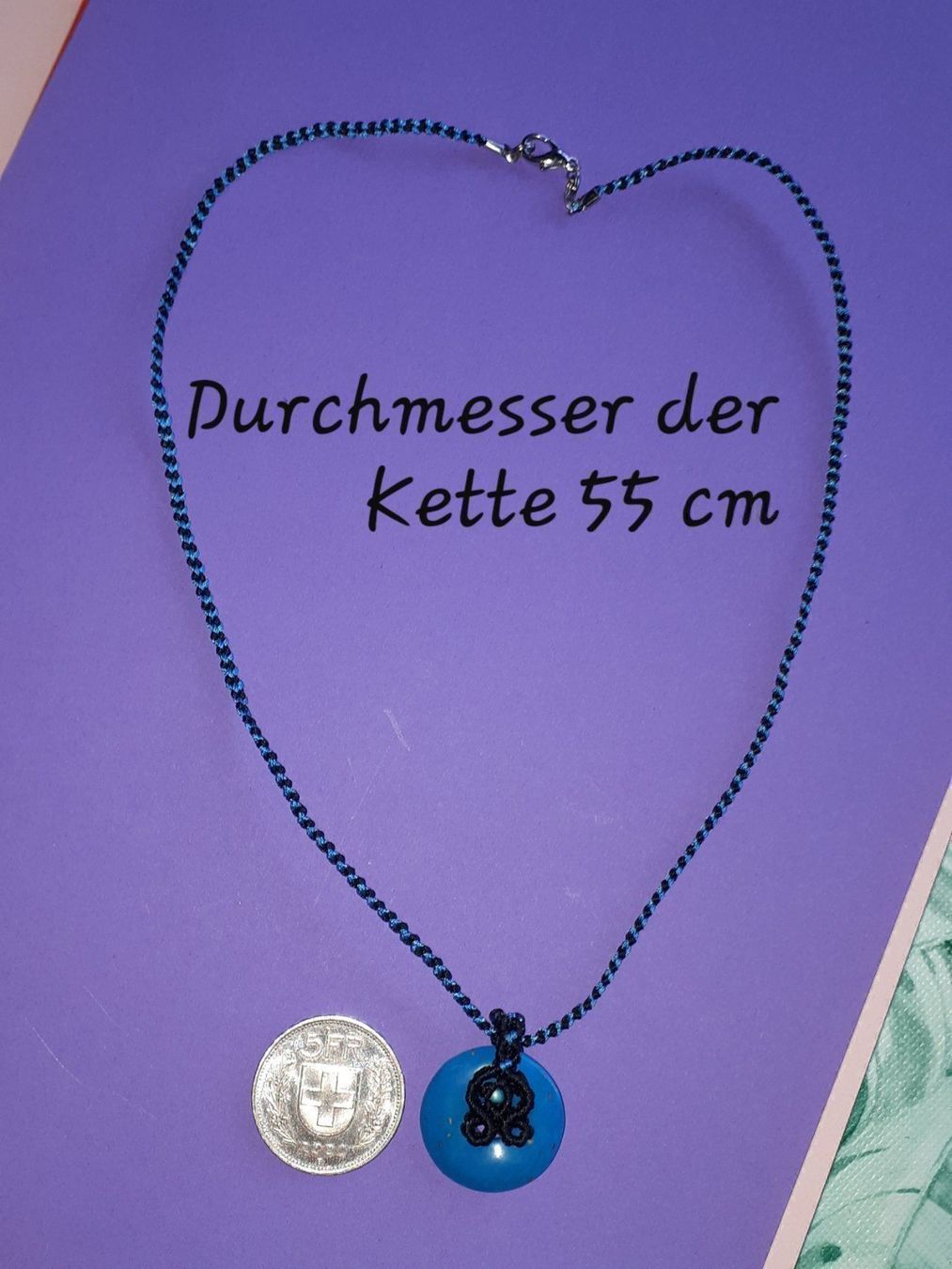 Catenine: Makramee Kette mit Pi Stein – Nuovo (secondo la descrizione) da Plagne venduto da Reticulum01 3