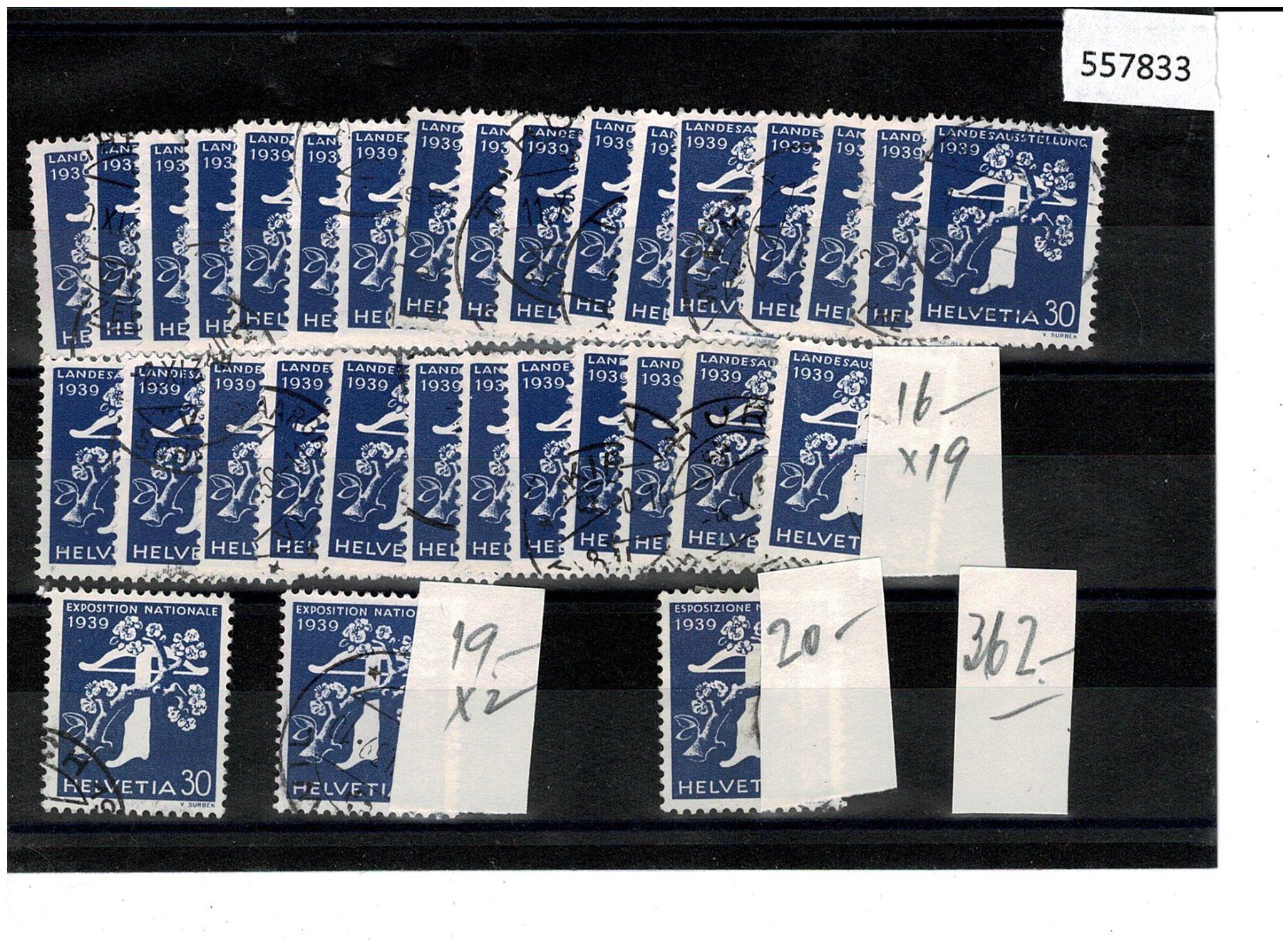 Alle Briefmarken: 16x231+2x235+239 gest. – Gebraucht aus Lausanne von Whorvath