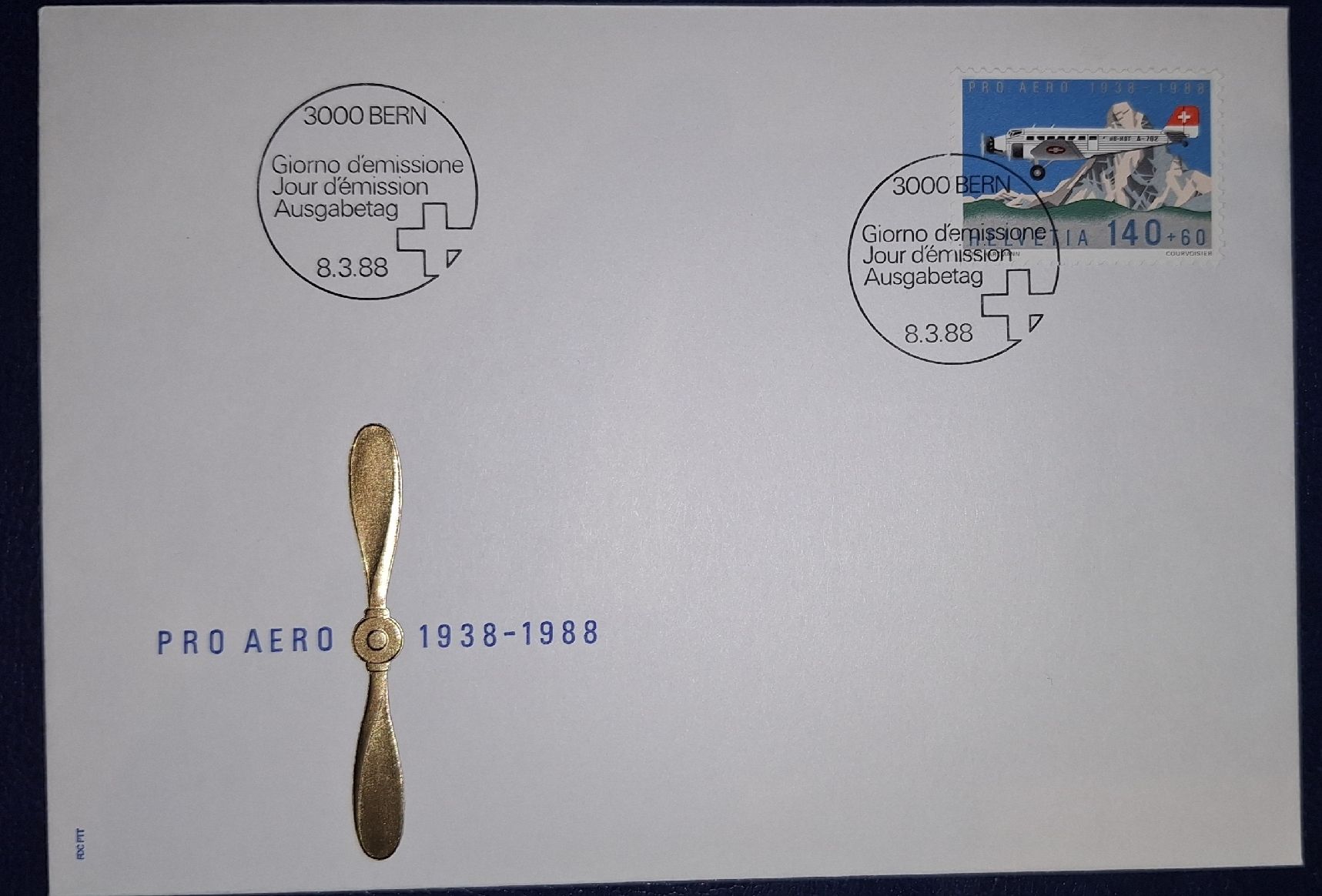Tutti i francobolli: Flugpostbrief FDC 1988 – Usato da Balgach venduto da SIMEON27