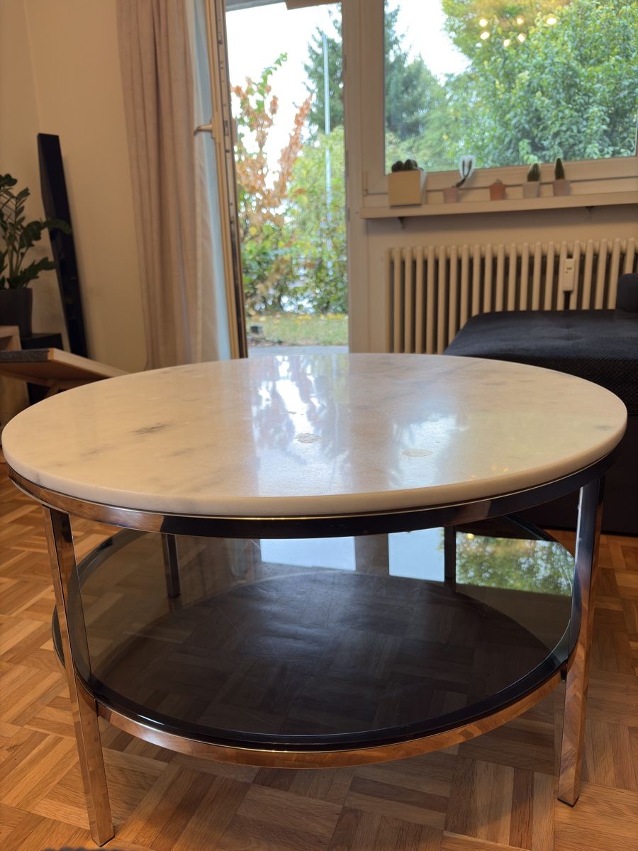 Tische: Marmortisch rund mit Glasablage – Gebraucht aus Bassersdorf von Mojitoboy 1