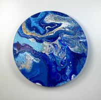 Acryl-Flüssigmalerei, kreisförmig