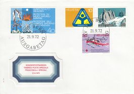 1972 516-19 FDC Spannörter Zivil- und Umweltschutz REGA