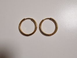 Goldene Creolen Ohrringe, Edelstahl