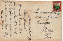 1919 Ansichtskarte mit ZNr. J13