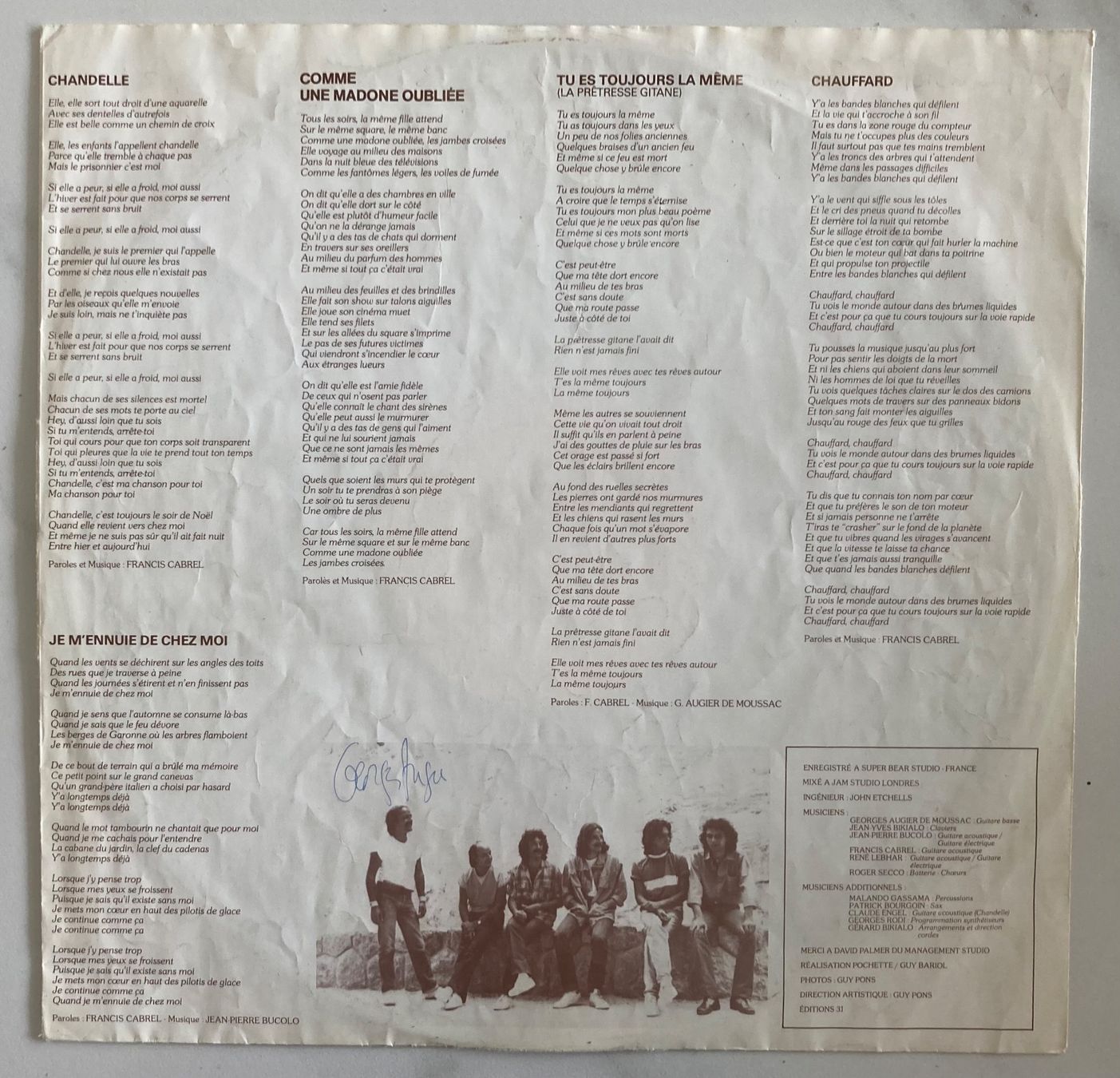 Schallplatten: FRANCIS CABREL - CARTE POSTALE – Gebraucht aus Poliez-Pittet von Newtown-Records 2