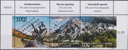 2014, Nr.1496-1498 Nationalpark mit ET-Voll-Stempel +TABS