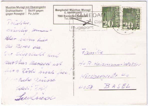 Cartoline postali: St. Moritz - 3 Bild AK Muottas Muragl – Usato da Binningen venduto da Mountainrider 1